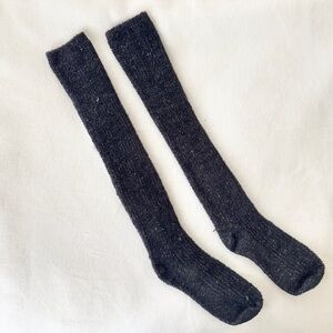 Urban Outfitters Over-the-Knee Plush Socks black with Silver Sparkle